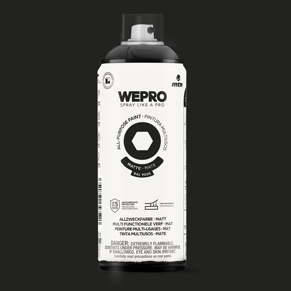 wepro-all-purpose-paint-400ml-mat-ral-9005-zwart